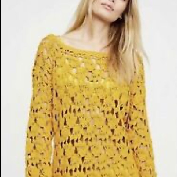Free People Little Fan Crochet Tunic Sweater - Picture 5 of 14